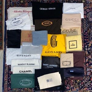 Designer Dust Bags Lot Of 25! Gucci Prada Ferragamo & More